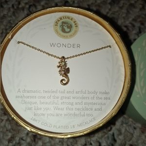 Seahorse necklace Brand New in box. 18KT gold plated 18" necklace